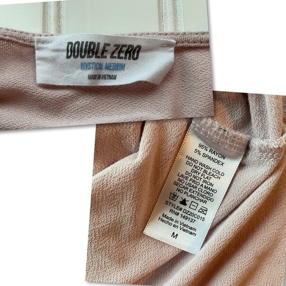 Double Zero Mystical Blouse Top Pink Size Medium Pastel Barbie v-neck hi Lo - Picture 5 of 6